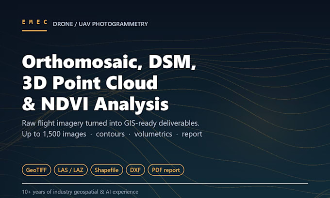 process drone images into orthomosaic, dsm, 3d point cloud and ndvi maps