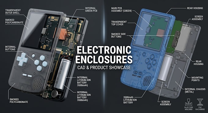 design custom 3d cad enclosures and covers for electronics