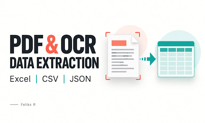 extract PDF and scanned document data to excel CSV or json