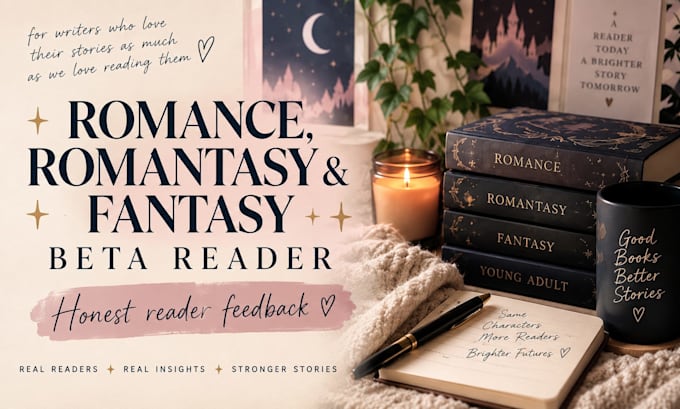 beta read your romance, romantasy or fantasy manuscript