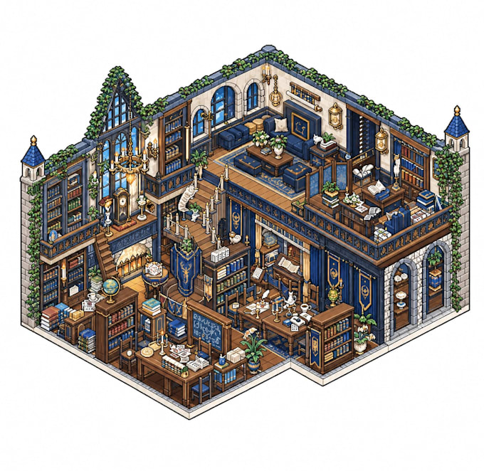 create isometric pixel game art pixel game assets pixel tileset environment prop