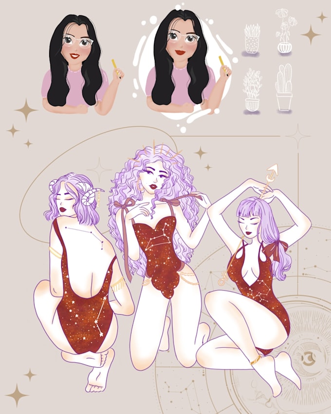 custom illustrations characters and visual content