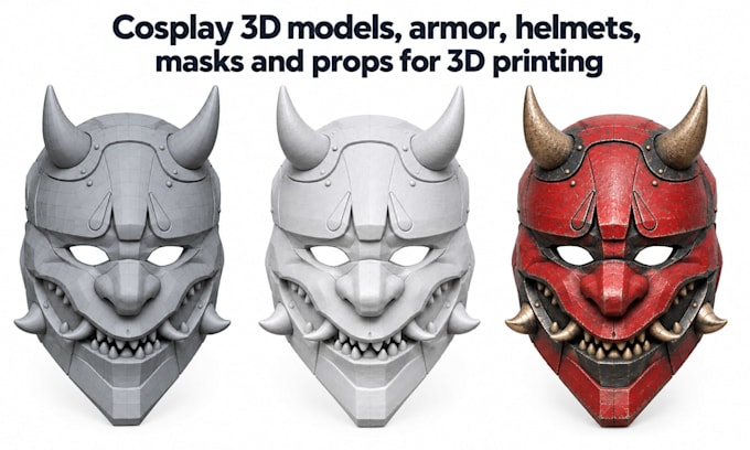 create custom cosplay 3d models, armor, helmets, masks and props for 3d printing
