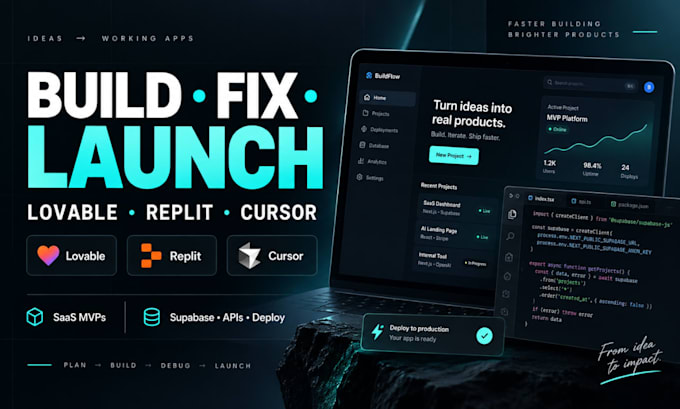 build or fix lovable ai replit ai cursor ai apps with vibe coding