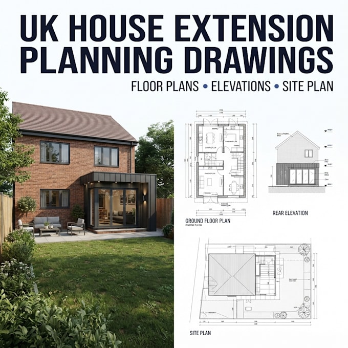 create UK planning permission drawings for house extensions