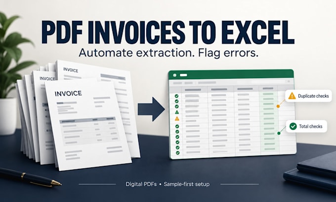 automate PDF invoice data extraction to excel with python