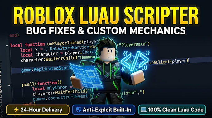 fix roblox script bugs and code custom luau game mechanics gui in roblox studio