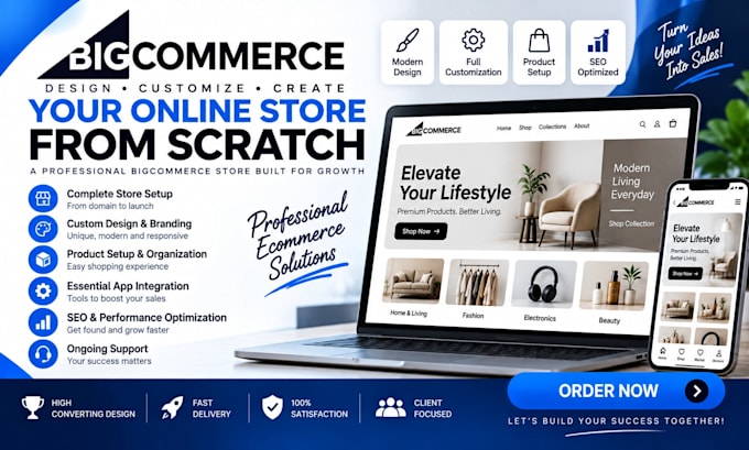 design customize and create bigcommerce site from scratch