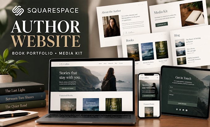 build squarespace book author website author landing page book launch website