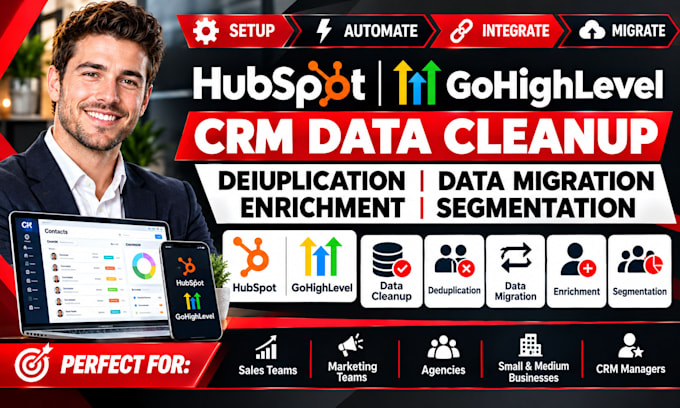 hubspot crm data cleanup deduplication data migration enrichment segmentation