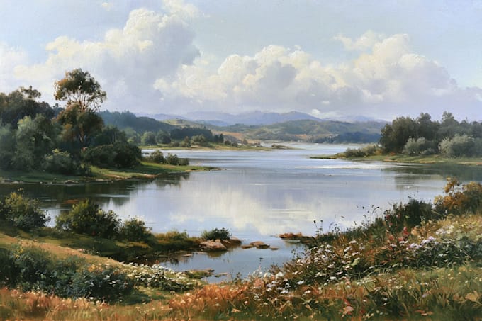 paint landscape in oil painting