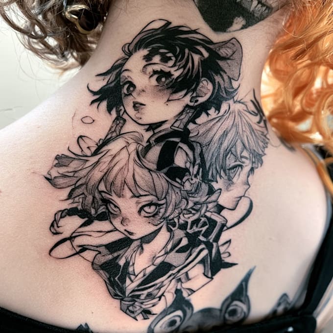 design custom anime tattoo or manga tattoo design