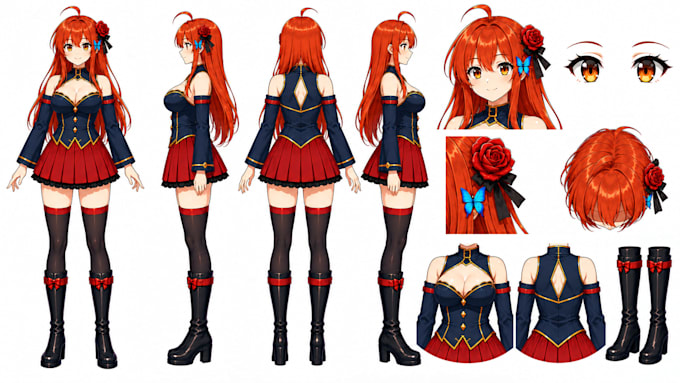 create a custom anime character model sheet with ai