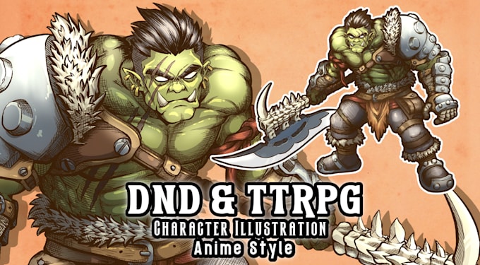 draw dnd and ttrpg character illustration anime style