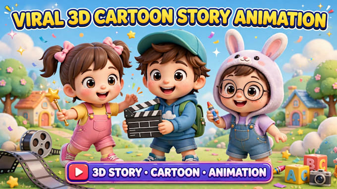 create viral 3d cartoon story animation like mini toon
