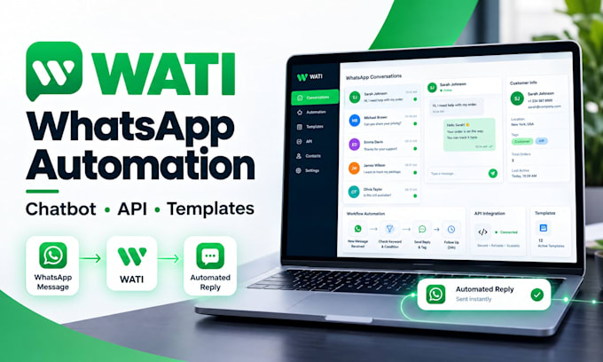 setup wati whatsapp automation, chatbot, API integration and templates
