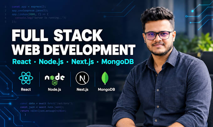 develop a full stack website with react, node js and mongodb