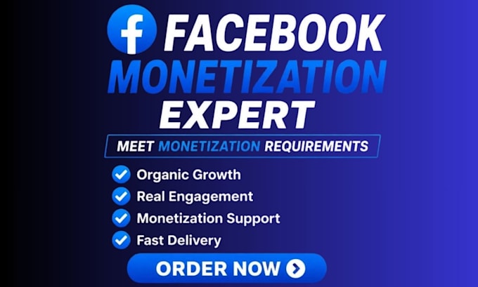 provide facebook page monetization and content monetization service