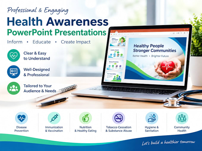 write a health awareness speech and creat a professional powerpoint presentation