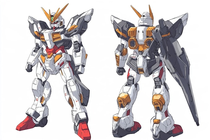 draw illustration and concept mecha, gundam, and robot