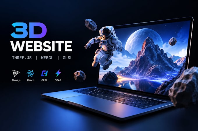 interactive 3d animated website webflow threejs webgl gsap 3d spline glsl react