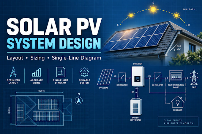 design your solar pv system layout sizing and single line diagram