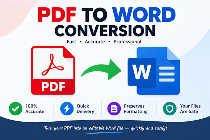 convert PDF, jpeg or any image file to doc, docx word file