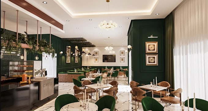 design 3d modern restaurant, lounge bar render,beverage bar interior,layout plan