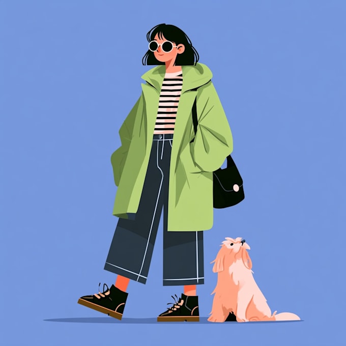 design a professional flat character illustration