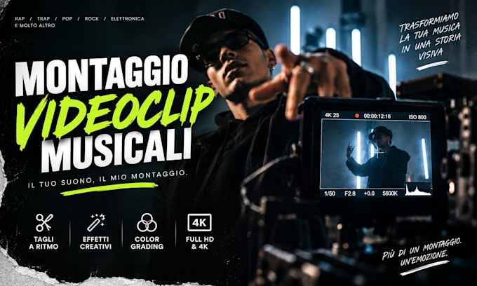 montaggio professionale del tuo videoclip musicale