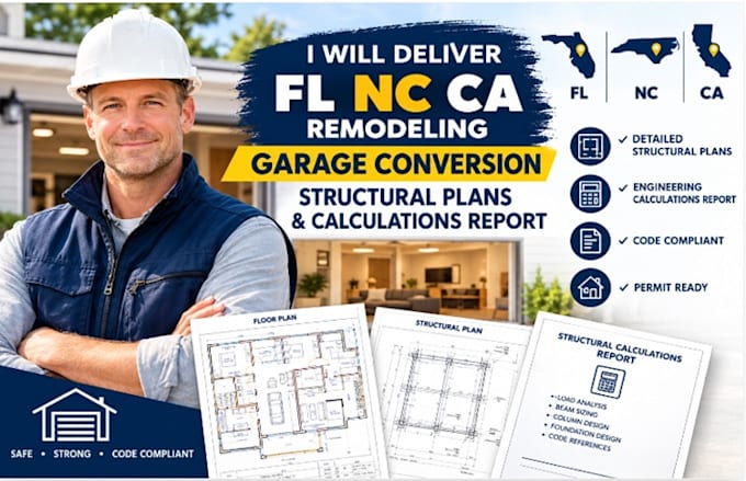 deliver fl remodeling plan garage conversion structural plans calculation report