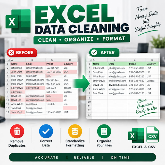 data cleaning and excel formatting