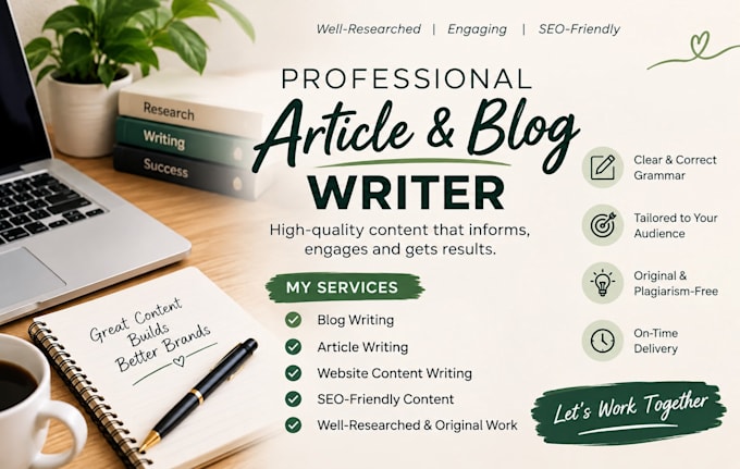 blog posts articles and website content