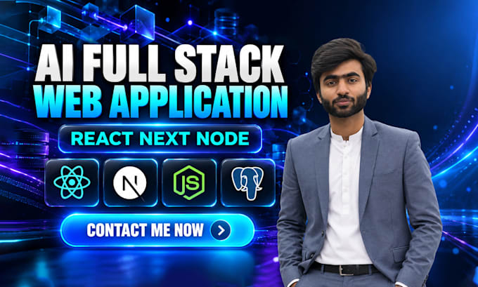 develop ai full stack web application with react js, next js, node js