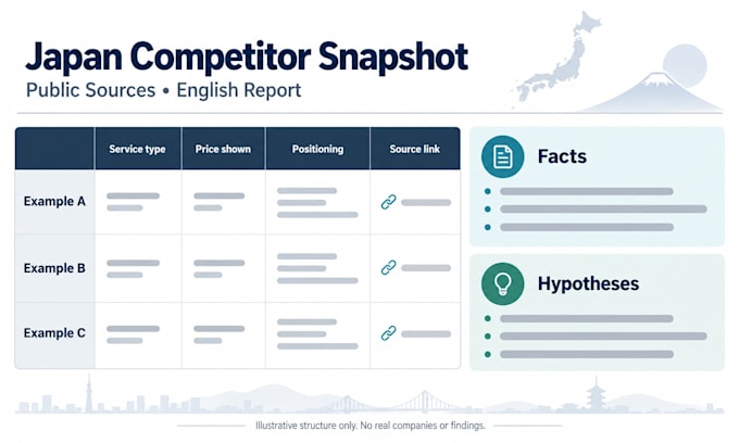 create a source linked japan market competitor snapshot
