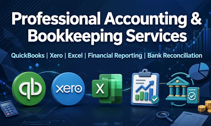 do bookkeeping,bank reconciliation in excel and quickbooks
