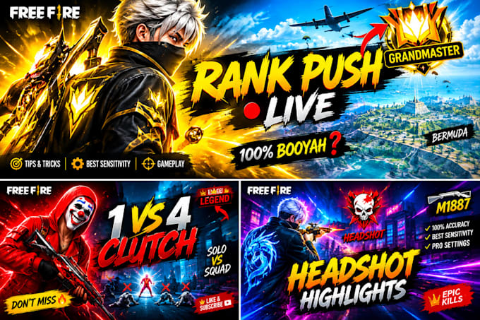 design eye catching youtube gaming thumbnails