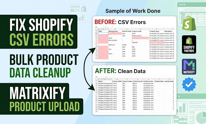 fix shopify csv import errors cleanup product data and upload products