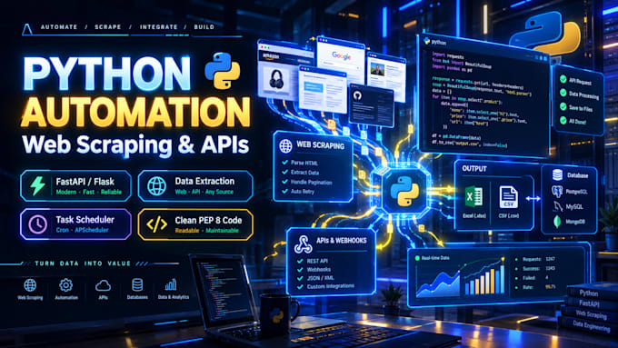 write python scripts for automation, web scraping, and api
