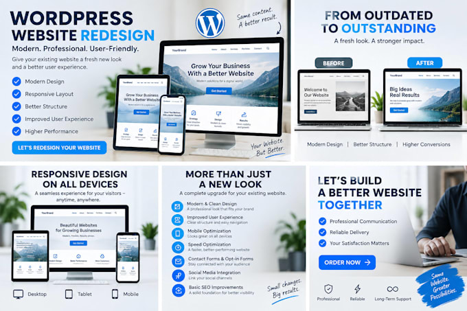 redesign and improve your wordpress website