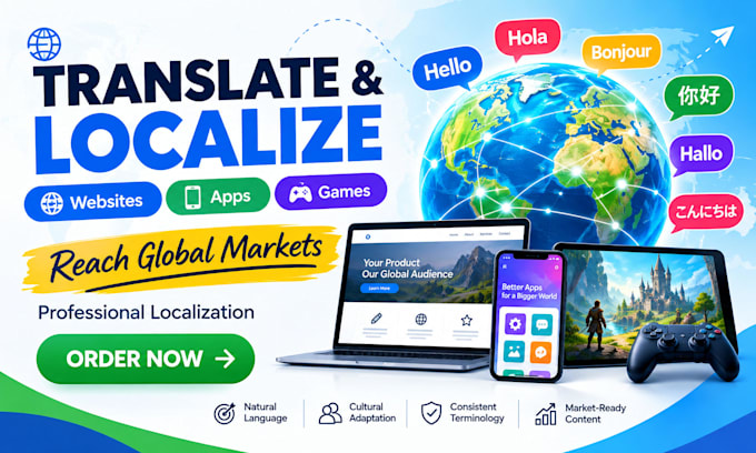 website, app, and game localization, translation, and SEO localization