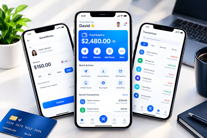 develop digital wallet app p2p payment app money transfer app