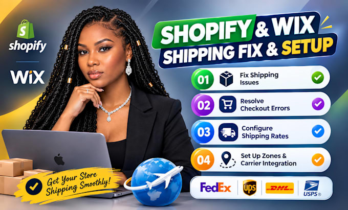 fix shopify and wix shipping issues, checkout errors, shipping rates, dhl zones