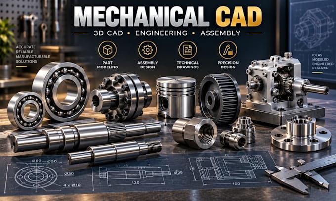 do 3d cad mechanical design and mechanical engineering