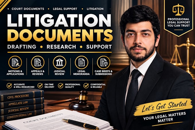prepare court documents, appeals and litigation drafting