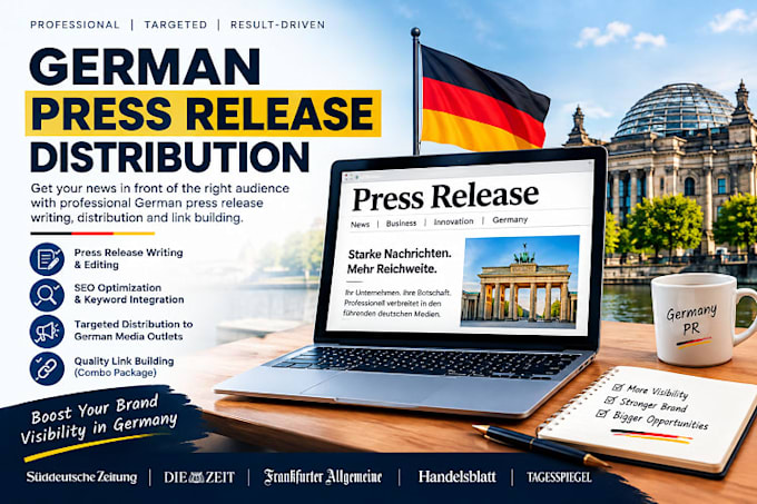write and distribute german press release to german media outlets