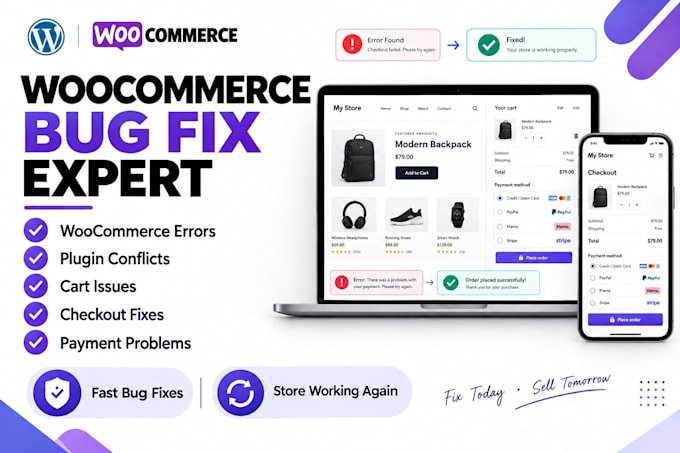 fix woocommerce errors bugs plugin cart checkout and payment issues