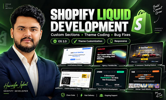 customize shopify themes, build liquid sections and fix bugs