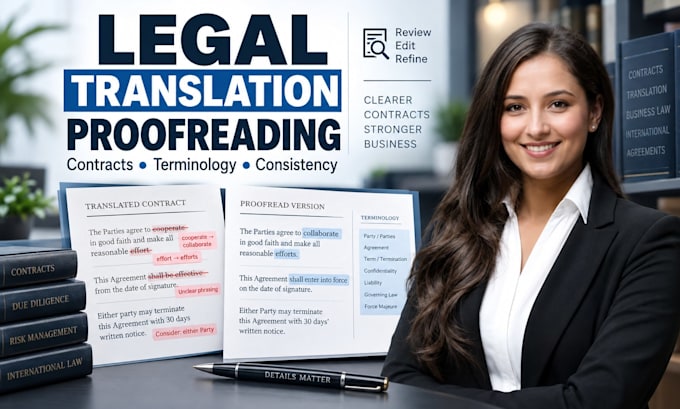 proofread legal contract translation drafts targeting regulatory standards