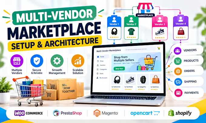 develop multi vendor ecommerce marketplace website setup store architecture app